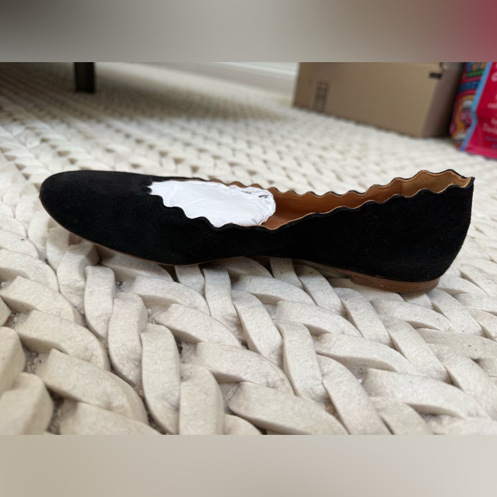 Chloe Black Loafers with Unique Wavy Sole